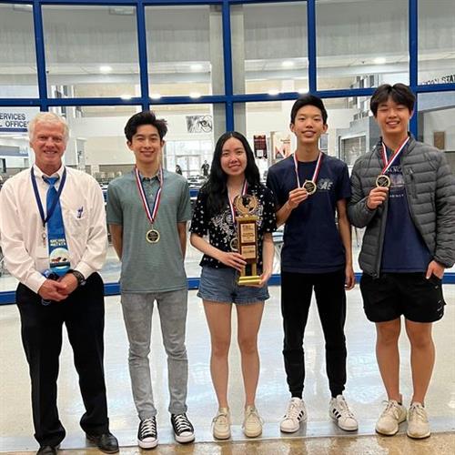 John Scott, The Plano West JWAC team of Madeline Tsao, Gabriel Bo, Kyle Letterer, and Justin Zhu won 2nd Place